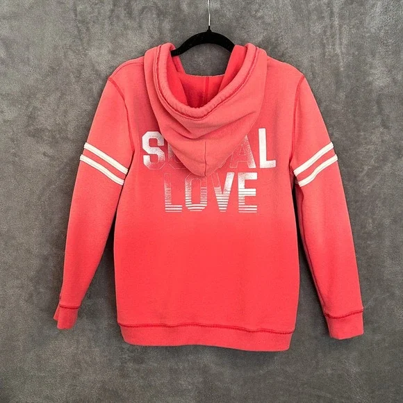 Hollister Y2K Hoodie Women L Pink Ombré SoCal Surf Fleece Preppy Coastal - Picture 8 of 11